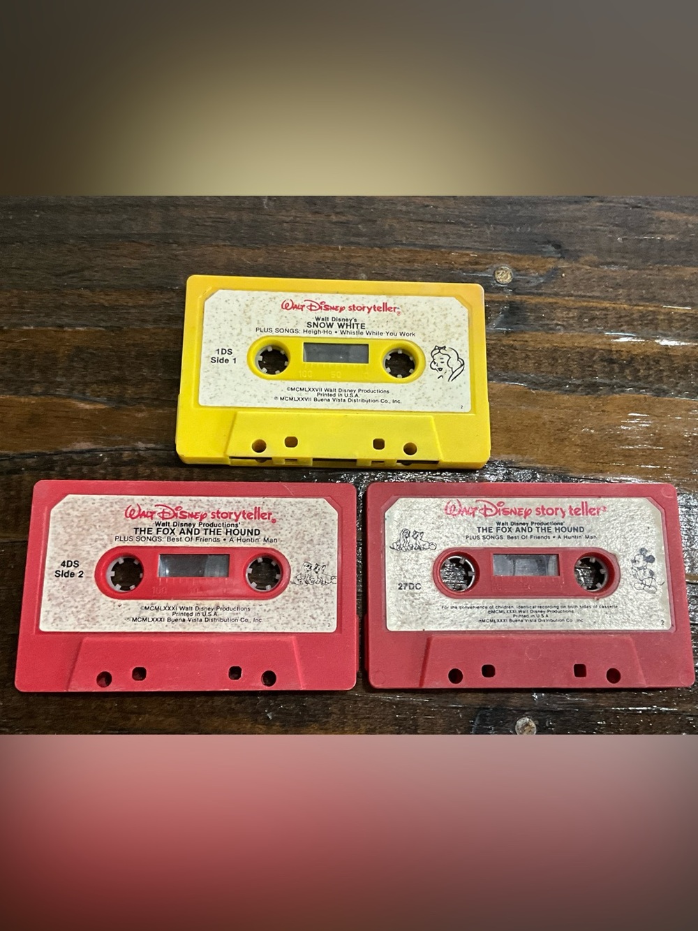 Vintage Lot of 3 Disney Storyteller Cassette Tapes Untested Fox & the Hound